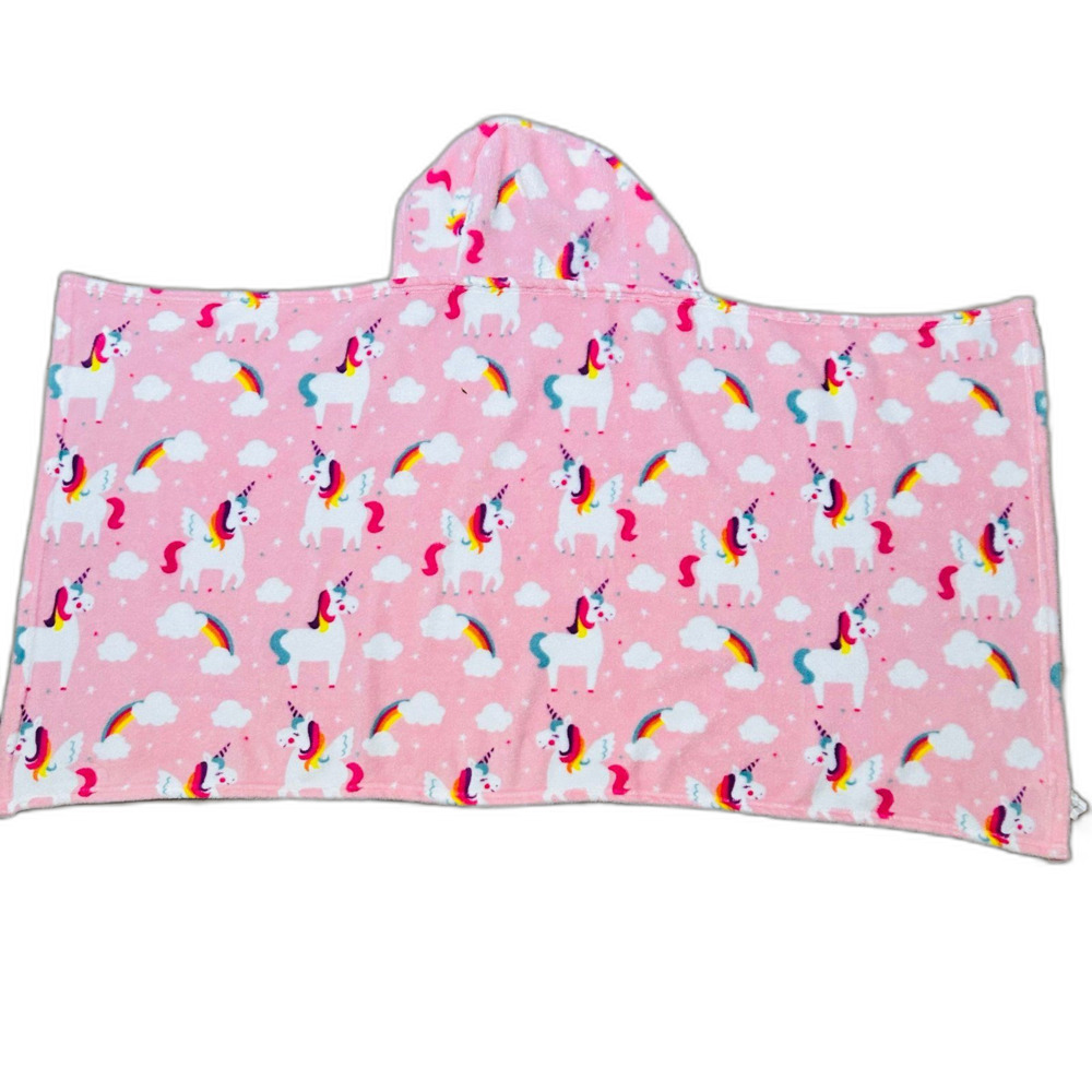 Unicorn Pink Hooded Fleece Blanket - Picture 7 of 7
